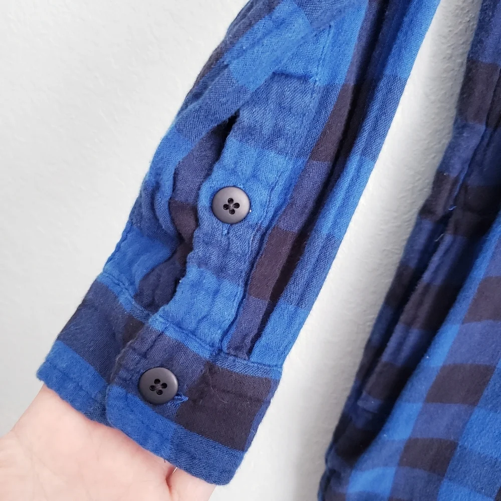 Madewell Latitude Blue and Black Buffalo Check Tunic Shirt Dress - Picture 5 of 10